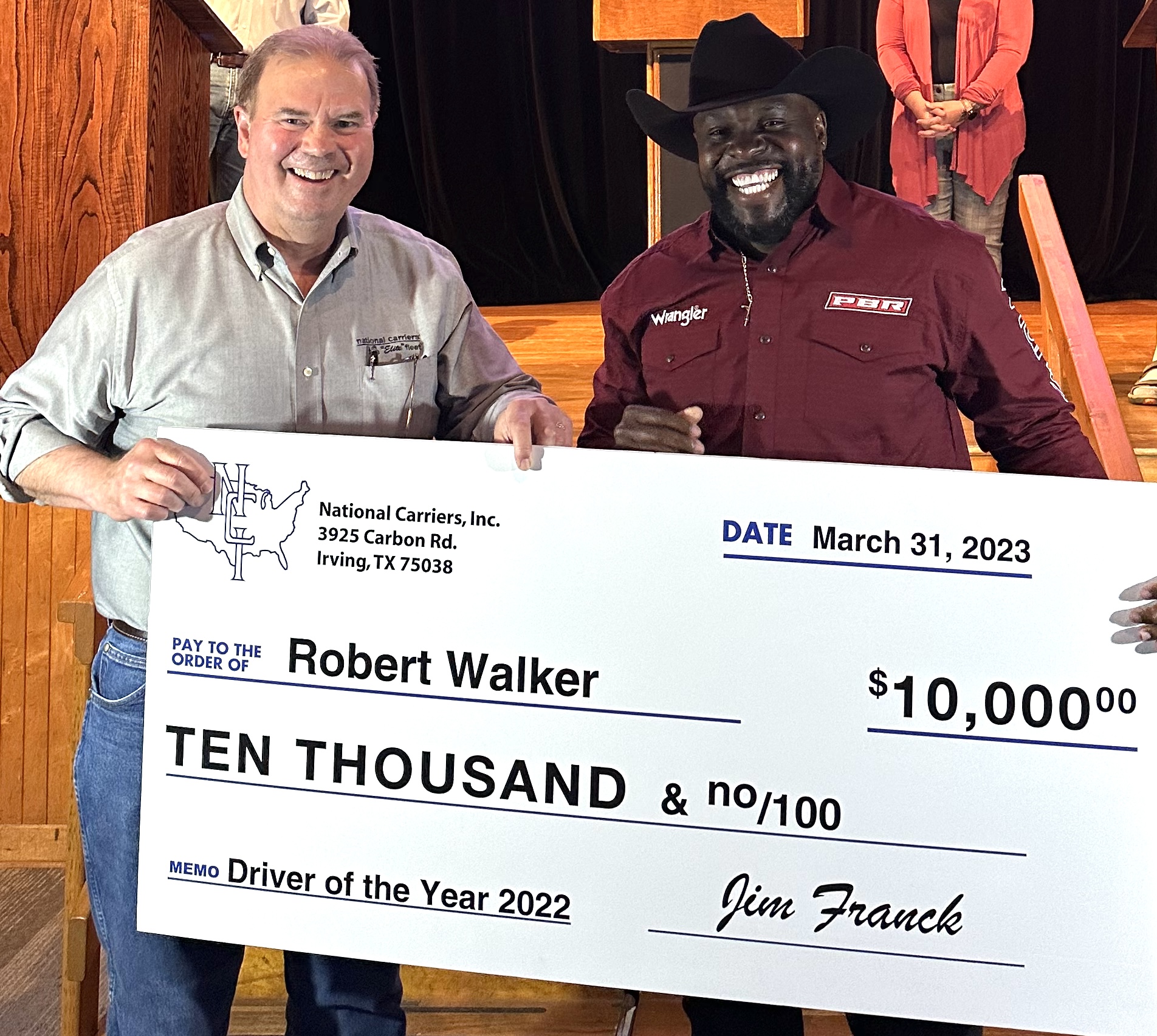 Robert Walker receives Driver of the Year Award